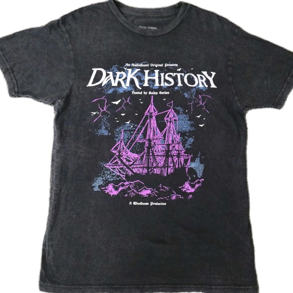 Bailey Sarian Dark History Graphic T-Shirt Black Short Sleeve Audioboom Scary